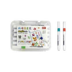 Набор акриловых маркеров 12шт в пластиковом футляре, в кор. 15*11*3см