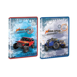Папка А4 на молнии, пластиковая, с глитером KIDIS, серия HIGH SPEED (внедорожники) 25*32см