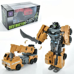 Трансформер робот+стройтехника 15см, 2 вида, в кор. 22,5*11,5*10,5см 