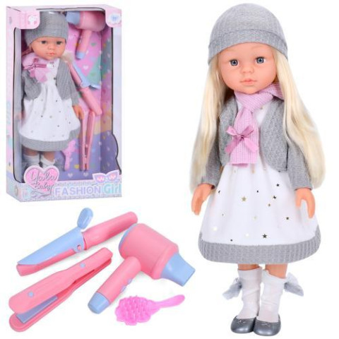 Кукла 44см, набір парикмахера 