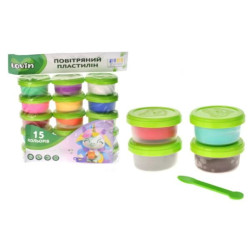 Набір для ліплення з повітряним пластиліном в стаканчиках 15 кольорів, пак. 18*19*6см, ТМ Lovin арт: 7000219