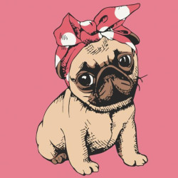 Картина по номерам "Мопсик" лак 30*30см, термопакет, ТМ ART Craft, Украина