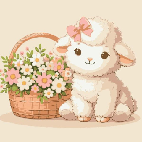 Картина за номерами "Чарівне ягня " лак 30*30см, термопакет, ТМ ART Craft, Україна арт: 15599-AC