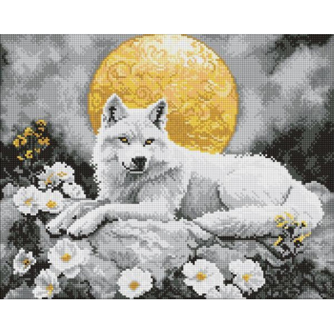 Алмазна мозаїка "Під світлом місяця" 40*50см, термопакет, ТМ Ідейка, Україна арт: AMO8244