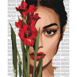 Картина по номерам "Красочная поэзия: Красные гладиолусы" 40*50см, термопакет, ТМ Идейка, Украина