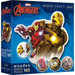 Пазли 160 елементів Wooden Marvel Heroes Відважна залізна людина, в кор. 20*20*6см, ТМ Trefl, Польща арт: 20183