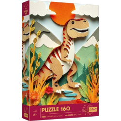 Пазли 160 елементів 40 річний ювілей Трефл/Мистецтво з паперу: динозавр, в кор. 28*19*3,5см, ТМ Trefl, Польща арт: 40048