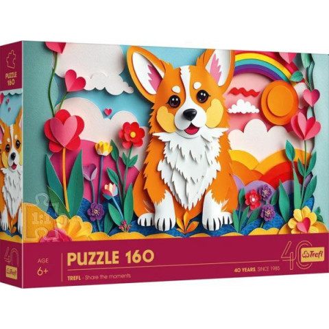 Пазли 160 елементів 40 річний ювілей Трефл/Мистецтво з паперу: песик, в кор. 28*19*3,5см, ТМ Trefl, Польща арт: 40050