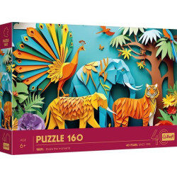 Пазли 160 елементів 40 річний ювілей Трефл/Мистецтво з паперу: джунглі, в кор. 28*19*3,5см, ТМ Trefl, Польща арт: 40051