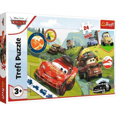 Пазлы 24элм. Maxi Cars Счастливые машинки, в кор. 40*27*5см, ТМ Trefl, Польша
