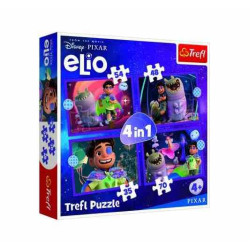 Пазли 4in1 (35, 48, 54, 70)   Disney Elio Позаземні місії, в кор. 28*28*6см, ТМ Trefl, Польща арт: 34665