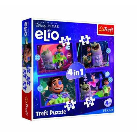 Пазли 4in1 (35, 48, 54, 70)   Disney Elio Позаземні місії, в кор. 28*28*6см, ТМ Trefl, Польща арт: 34665