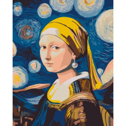 Картина по номерам "Мона с жемчужной сережкой" лак 40*50см, термопакет, ТМ ART Craft, Украина