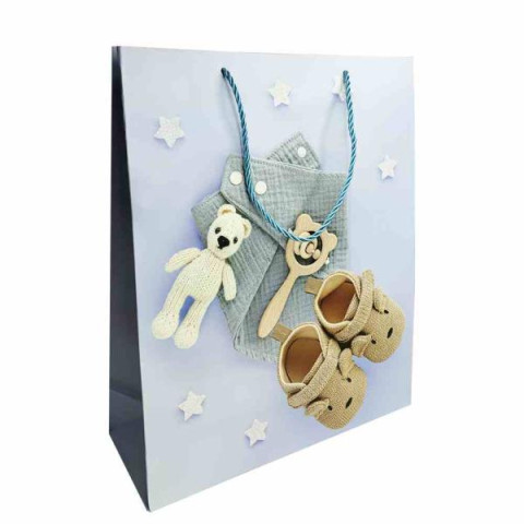 Пакет подарунковий З Ведмедиком 32*26*10см, ТМ MEGAZayka арт: 2014ведведик