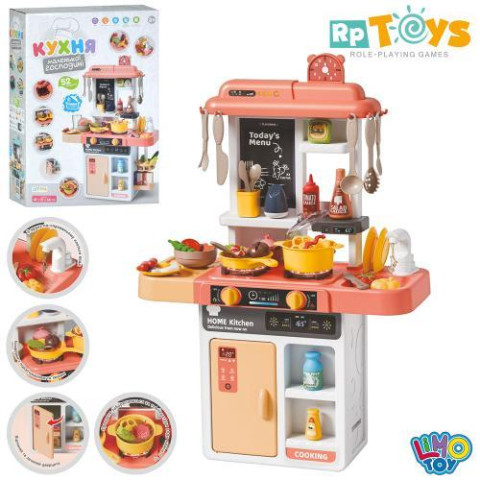 Кухня 47*21*68см LIMO TOY, плита, мийка-ллється вода(механіч), пара/дим, посуд, продукти, 43дет, на батар., в кор. 49*35,5*13см  арт: 889-298