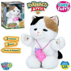 Кіт 32см LIMO TOY, сенсорний, музика-звук(укр), 2 колискові, 2 казки, засинає, повтор, м&#039;яка іграшка, на батар., в кор. 22*32,5*18см  арт: M6210IUA