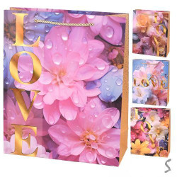 Пакет подарунковий паперовий M &quot;Love&quot; 26*32*10см, ЦІНА ЗА УП. 12ШТ   арт: R34711-M