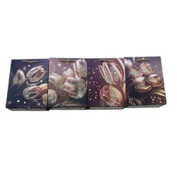 Пакет новогодний бумажный L "Tulips" 31*40*12см, ЦЕНА ЗА УП. 12ШТ 