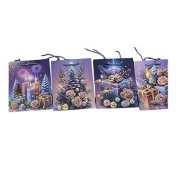 Пакет подарунковий паперовий M &quot;Merry Christmas&quot; 26*32*10см, ЦІНА ЗА УП. 12ШТ   арт: R34761-M