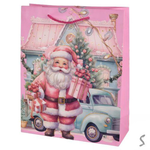 Пакет новорічний паперовий L "Santa" 31*40*12см, ЦІНА ЗА УП. 12ШТ  арт: R34776-L