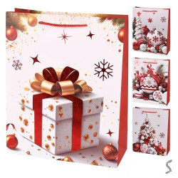 Пакет подарунковий паперовий M &quot;Merry Christmas&quot; 26*32*10см, ЦІНА ЗА УП. 12ШТ   арт: R34483-M