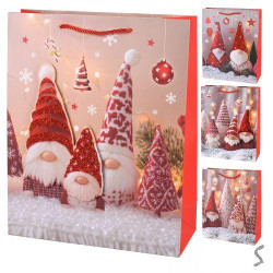 Пакет подарунковий паперовий M &quot;Gnomes 3D&quot; 26*32*10см, ЦІНА ЗА УП. 12ШТ   арт: R34486-M
