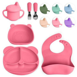 Посуд дитячий силікон &quot;Ведмедик&quot; 6пр/наб   (24наб) арт: MA-4905