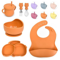 Посуд дитячий силікон &quot;Зайчик&quot; 6пр/наб  (24наб) арт: MA-4907