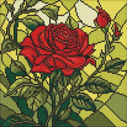 Алмазная мозаика "Витраж. Роза" 30*30см, термопакет, ТМ Идейка, Украина