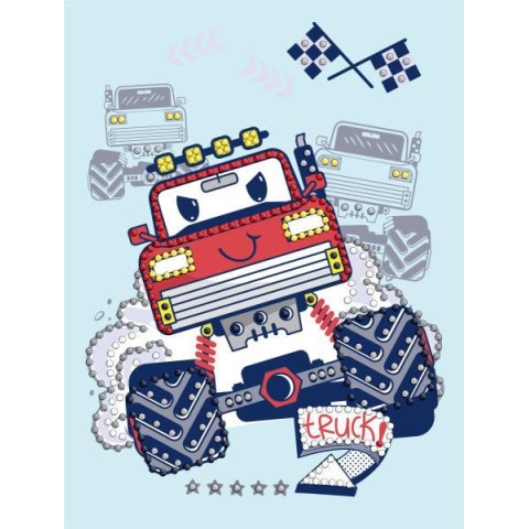 Алмазна мозаїка (вибірково) "Червона машинка" 15*20см, термопакет, ТМ Ідейка, Україна арт: AMV1226