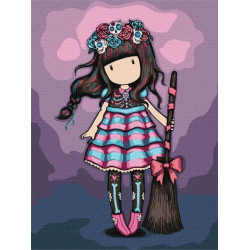 Картина с номерами для детей "Frida Santoro Gorjuss Collection" 30*40см, термопакет, ТМ Ідейка, Украина