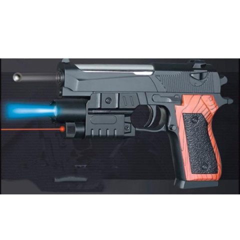 Пистолет 18см, пластиковые пули, лазер, свет, на бат