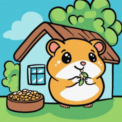 Картина по номерам для детей "Хомячок" 25х25см, термопакет, ТМ Идейка, Украина