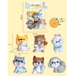 Іграшка для купання Собака, 7,5см, набір 6шт, пак. 21*23*4см   арт: YF002-7