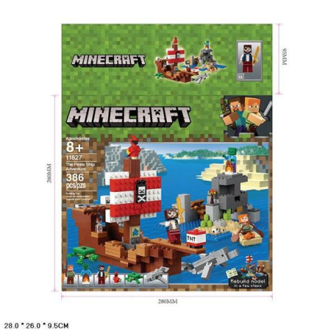 Конструктор Minecraft  386дет., в кор. 28*26*9,5см 