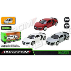 Машина мет. АВТОПРОМ 5 inch,3 цвета Audi R8 GT, откр.дверь, в кор.16,5*7*8см 