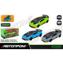 Машина мет. АВТОПРОМ 5 inch, 3 цвета Lamborghini Huracan STO, откр.дверь, в кор. 16,5*7*8см (48шт/2