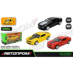 Машина мет. АВТОПРОМ 5 inch, 3 цвета 2013 Chevrolet Camaro SS, откр.дверь, в кор. 16,5*7*8см 