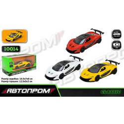 Машина мет. АВТОПРОМ 5 inch,3 цвета Mclaren P1 GTR, откр.дверь, в кор. 16,5*7*8см 