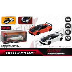 Машина мет. АВТОПРОМ 1:32 "Pagani Huayra BC", бат, мир., звук, откр.дверь, в кор. 18*9*8см 