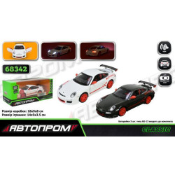 Машина мет. АВТОПРОМ 2 цвета 1:32 Porsche 911 GT3 RS, бат, свет, звук, откр.дверь, в кор. 18*9*8см 