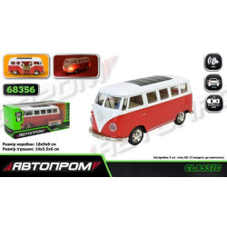 Машина мет. АВТОПРОМ 1:30 Volkswagen T1, бат, свет, звук, откр.дверь, в кор. 18*9*8см 