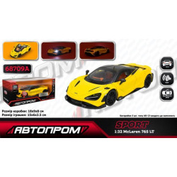 Машина мет. АВТОПРОМ 1:3 "McLaren 765 LT", бат, мир., звук, откр.дверь, в кор. 18*9*8см 