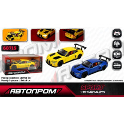 Машина мет. АВТОПРОМ 1:32 BMW M4 GT3, бат, свет, звук, откр.дверь, в кор. 18*9*8см 
