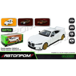 Машина мет. АВТОПРОМ 1:34 "BMW 3.0 CSL", бат, мир., звук, откр.дверь, в кор. 18*9*8см 