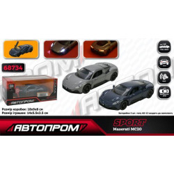 Машина мет. АВТОПРОМ 1:33 "Maserati MC20", бат, мир., звук, откр.дверь, в кор. 18*9*8см 