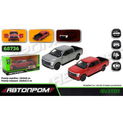 Машина мет. АВТОПРОМ 2 цвета 1:36 Ford F-150, бат, свет, звук, откр.дверь, в кор. 18*9*8см 