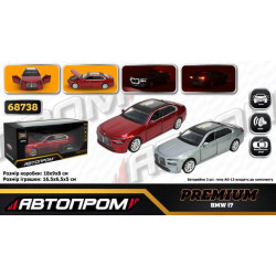 Машина мет. АВТОПРОМ BMW I7, бат, свет, звук, откр.дверь, в кор. 18*9*8см (48шт/2