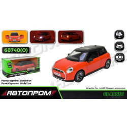 Машина мет. АВТОПРОМ 1:28 MINI COOPER, бат, свет, звук, откр. дверь, в кор. 18*9*8см 