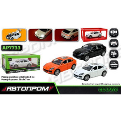 Машина мет. АВТОПРОМ 1:24 Porsche cayenne, бат, свет, звук, откр.дверь, в кор. 28*16*12,8см 